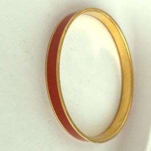 MONET BRACELET RED ENAMEL GOLD TONED